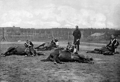Un gruppo del 4° Queens Own Hussars in schermaglia smontata da Gregory and Co
