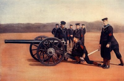 Puntamento di un cannone navale da campo, 1900 da Gregory and Co