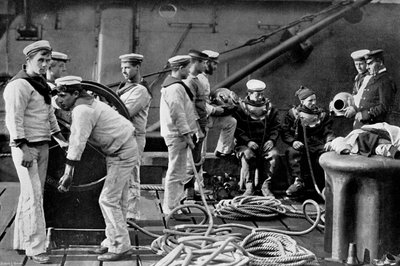 Il subacqueo a bordo della nave, 1896 da Gregory and Co