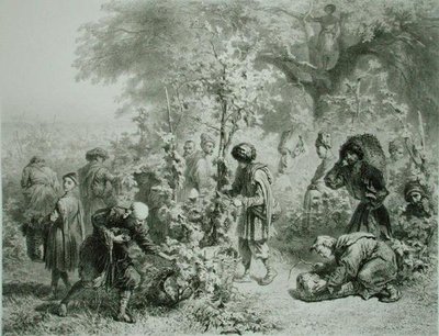 Vendemmia a Kakhetie, Georgia, tavola 30 da un libro sul Caucaso, inciso da Eugene Le Roux, pubblicato da Alfred Leon Lemercier, Parigi da Grigori Grigorevich (after) Gagarin
