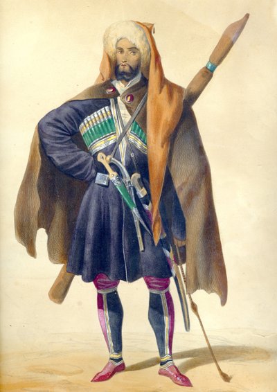 Un circasso da: Scene, paesaggi, costumi e usanze del Caucaso da Grigori Grigorevich Gagarin