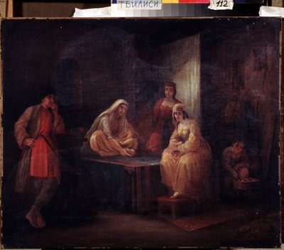 Nella stanza. Scena orientalista con danzatrici di Shamakha in Azerbaigian riunite in un harem da Grigori Grigorevich Gagarin