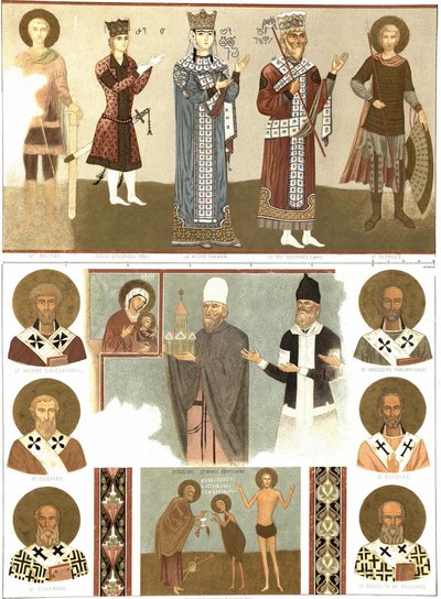 Affreschi del Monastero di Betania da Le Caucase Pittoresque da Grigori Grigorevich Gagarin