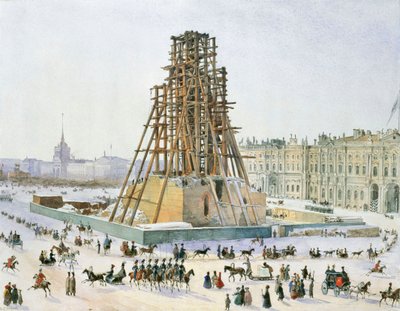 La Colonna di Alessandro in impalcature, 1833 da Grigori Grigorievich Gagarin