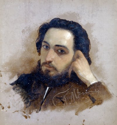 Ritratto di Vsevolod Mikhailovitch Garchine, scrittore russo da Grigoriy Myasoyedov