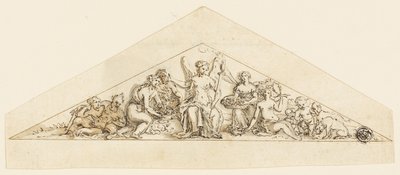 Progetto del frontone per un edificio di Wren da Grinling Gibbons
