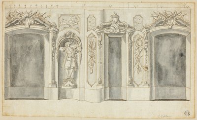 Parete con disegni di caccia da Grinling Gibbons