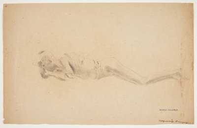 Studio di un calco in gesso da Pompei. Uomo sdraiato da Gudrun Traustedt