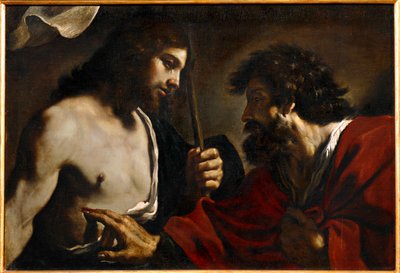 Il dubbio di Tommaso... (dipinto su tela) da Guercino (1591-1666)