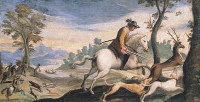 Caccia al cervo e al cinghiale da Guercino