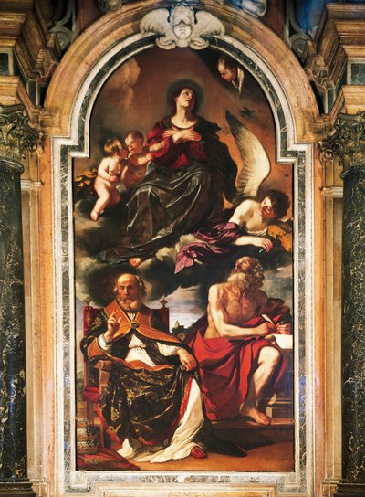 Assunzione di Maria con San Pietro e San Girolamo, di Giovanni Francesco Barbieri, detto il Guercino (1591-1666). Cattedrale di Santa Maria Assunta, Reggio Emilia. da Guercino