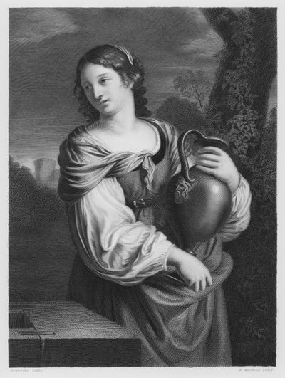 La Donna di Samaria, dal quadro nella Collezione Reale (incisione) da Guercino