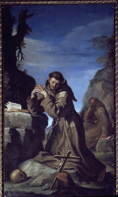 San Francesco adora la croce da Guercino