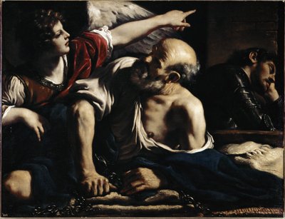 San Pietro liberato da un angelo da Guercino