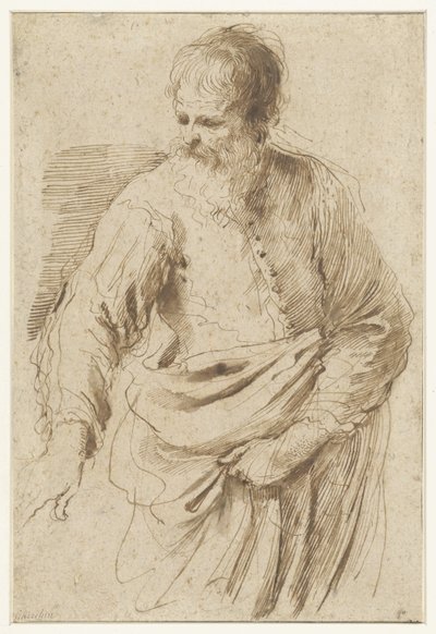 Vecchio in piedi da Guercino (attributed to)
