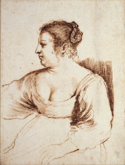 Una donna seduta da Guercino