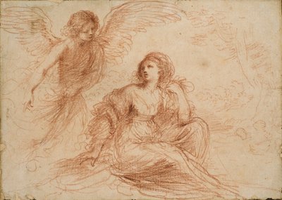 Un angelo appare a Agar e Ismaele, c1653 da Guercino