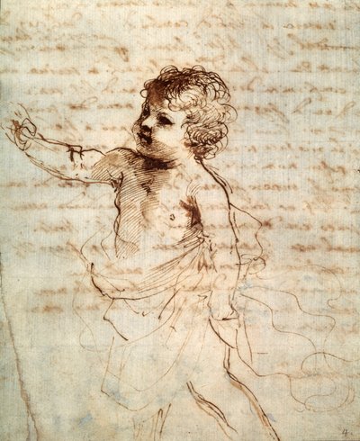 Figura di bambino in drappeggio, XVII secolo da Guercino