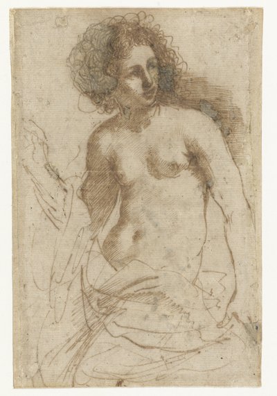 Donna semi-nuda in piedi da Guercino