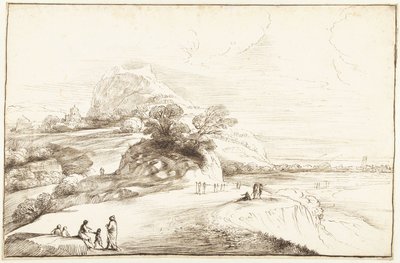 Paesaggio montano con vista lontana da Guercino