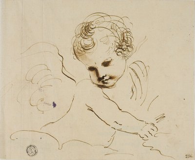 Putto tra le nuvole da Guercino