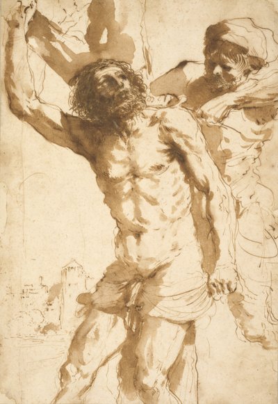 Studio per Il martirio di San Bartolomeo, 1635-36 da Guercino