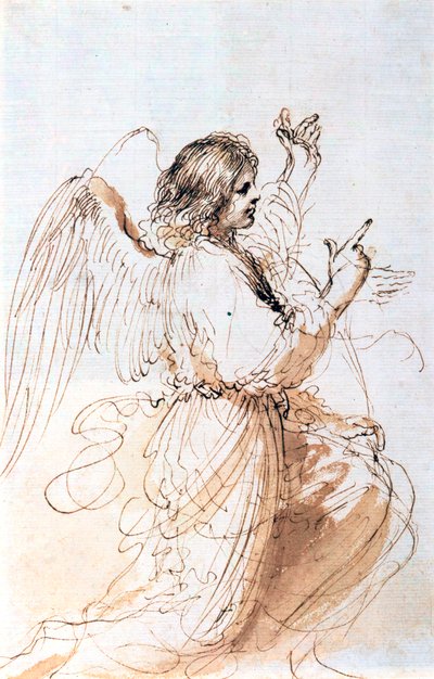 Studio di un angelo da Guercino