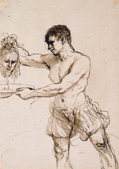 Il boia che tiene la testa di San Giovanni Battista da Guercino