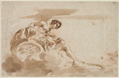 Venere e Cupido su un carro da Guercino