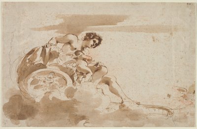 Venere e Cupido su un carro, 1615-1617 da Guercino