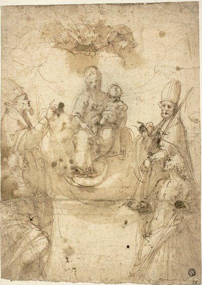 Madonna col Bambino e santi adoranti da Guglielmo Caccia