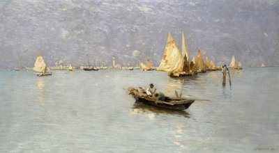 Barche a vela nella laguna veneziana da Guglielmo Ciardi