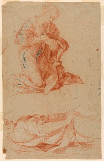Studi della Vergine Maria e di un uomo in piedi da Gugliemo Cortese