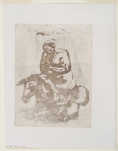 Acidia vestita di nero - Accidia seduta su un asino, c.1793 da Guido (after) Reni