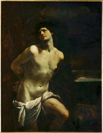 Saint Sebastien martyre dans un paysage - San Sebastiano in un paesaggio ... da Guido (follower of) Reni