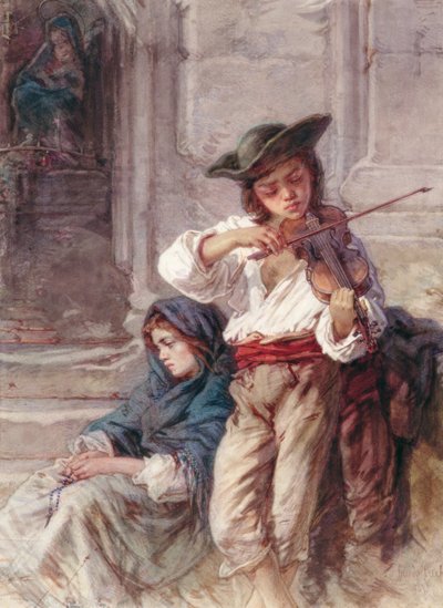 Il giovane violinista, c.1880 da Guido Bach
