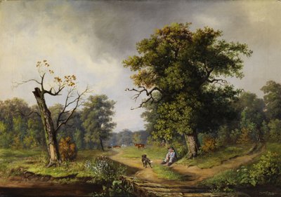 Pastore di mucche a riposo al margine del bosco da Guido Hampe