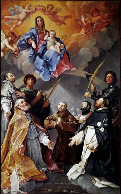 Pala della peste: Vergine con bambino con San Petronio, San Francesco, Sant