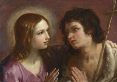 Cristo abbraccia San Giovanni Battista, c. 1640 da Guido Reni