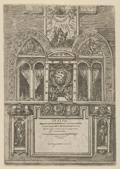 Facciata del Palazzo del Senato a Bologna con le armi papali al centro, 1598 da Guido Reni