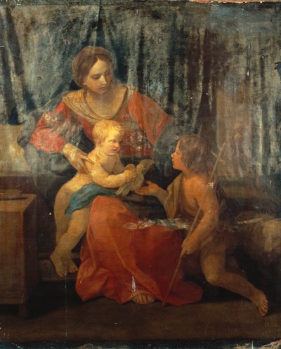 Madonna e Bambino con San Giovanni Battista in un Interno, c.1640 da Guido Reni
