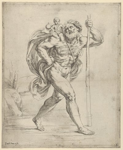 San Cristoforo che cammina con il Cristo bambino sulla spalla destra, ca. 1600-1640 da Guido Reni