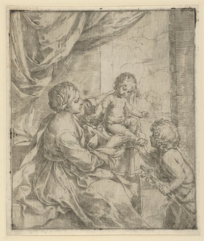 La Vergine e il Bambino a un tavolo con il giovane Giovanni Battista, ca. 1600-1640 da Guido Reni