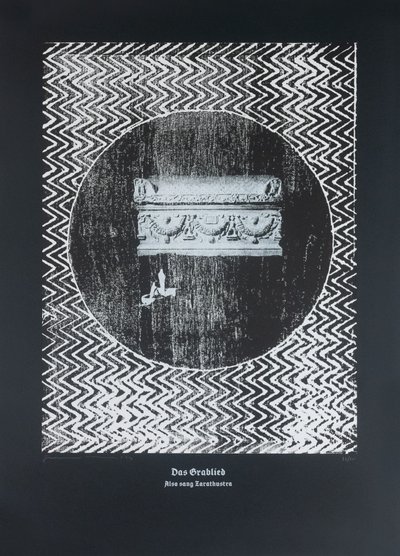 Il canto della tomba, Così parlò Zarathustra, 2024 (xilografia e serigrafia) da Guilherme Pontes