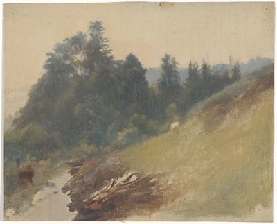 Pendio di montagna con pini da Guillaume Anne van der Brugghen