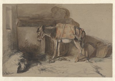 Asinello nella stalla da Guillaume Anne van der Brugghen