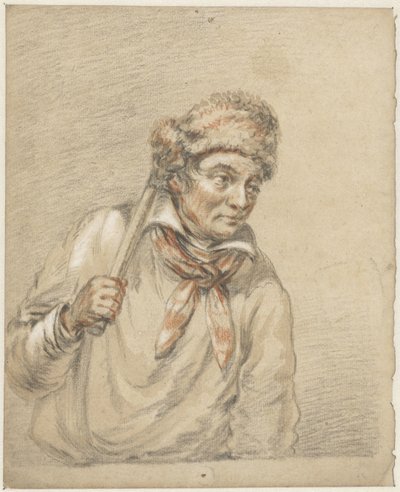 Uomo con cappello di pelliccia in testa da Guillaume Anne van der Brugghen