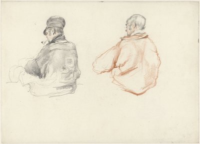 Due studi di un uomo seduto, visto di spalle da Guillaume Anne van der Brugghen