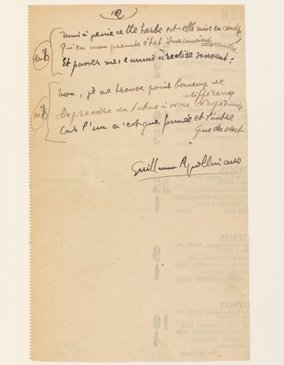 "Vita aneddotica. "Inno della Lega delle Nazioni". Tabacco.", 15 agosto 1918 da Guillaume Apollinaire