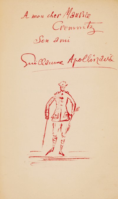 Iscrizione a Maurice Cremnitz da "Le Poète Assassiné", 1916 da Guillaume Apollinaire